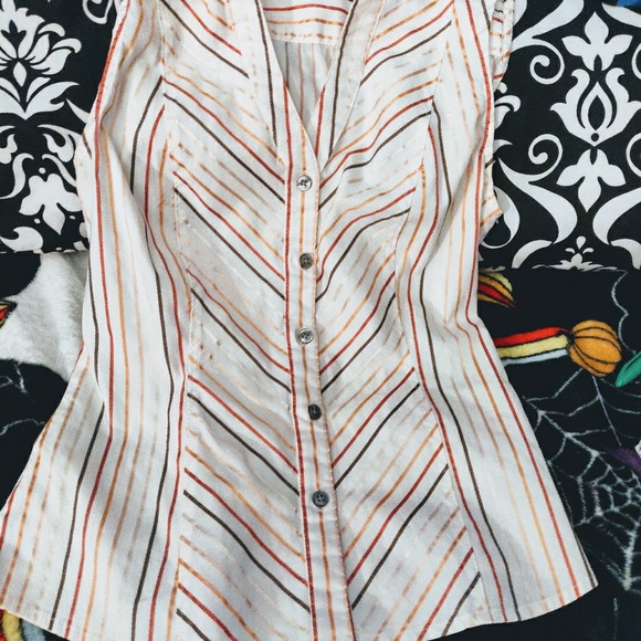 ♥️ Multi Colored Button Down Tank Top ❤️ - Picture 1 of 3